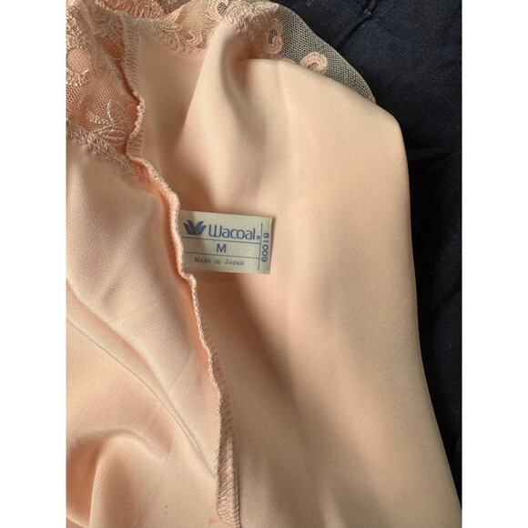 Vintage Wacoal Blush Pink Lace Camisole Japan Medium • Silky Coquette  Lingerie - Picture 8 of 12